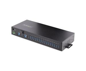 Hub USB 16 Porte StarTech.com 5 Gbps Industriale Montaggio Rack/DIN/Superficie Dual Host