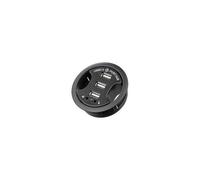 HUB USB 2.0 4 porte + audio da scrivania - Foro 6 cm, Nero