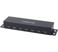 LOGILINK UA0148 - Hub USB 2.0 a 7 porte con alimentatore, metallo