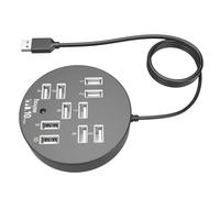 Hub USB 2.0 a 10 Porte in Plastico e Metallo per Computer | Compatibile USB 1.1, Piccolo e Pratico, per Viaggi di Lavoro, Mouse e Dischi Esterni
