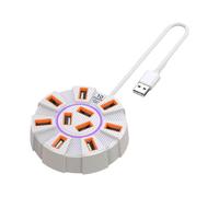 Hub USB 2.0 a 10 porte, trasferimento dati ad alta velocità, 5 Gbps, sdoppiatore multiplo con alimentatore e adattatore per PC portatili