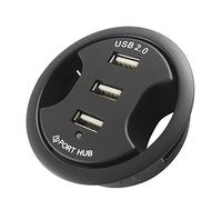 Hub USB 2.0 a 3/5 porte, montaggio in scrivania, multi porte USB 2.0, con foro per microfono da 3,5 mm, splitter multiplo per tastiera, splitter multiplo per cuffie cuffie