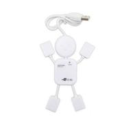 Hub USB 2.0 a 4 Porte a Forma di Figura Bianco Plastico | Espansione Dati, Uso Portatile, per Laptop e Computer, Splitter Compatto