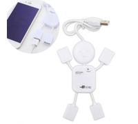 Hub USB 2.0 a 4 Porte Bianco in Plastica per Computer Desktop | Design a Forma di Figura Umana, Espansione Dati Velocità Fino a 480/12 Mbps, Formato Compatto