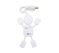 Hub USB 2.0 a 4 Porte Mini a Forma di Figura Bianco | Espansione Dati, Plastico Compatto, per Notebook e Pc, Retrocompatibile USB 1.0/1.1