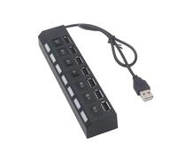 Hub USB 2.0 a 7 porte con interruttori individuali 480Mbps di ricarica per PC portatile accessori multi porta USB con controllo