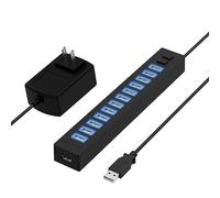 Hub USB 2.0 ad alta velocità SABRENT a 13 porte con adattatore di alimentazione e 2 interruttori di controllo (HB-U14P)