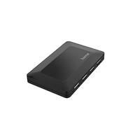 Hama Hub USB 2.0 200122 - 4 porte, 480 Mbit/s, con cavo e interruttore - Nero