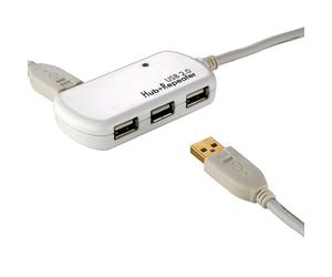 Hub USB 2.0 ROLINE, 4 porte, con ripetitore, 12 m - Nouvo