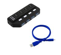 Hub USB 3.0 4 7 porte velocità 5 Gbps Multi Splitter On Off Adattatore di alimentazione compatibile con PC portatile Pro Air (4 Ports no adapter)