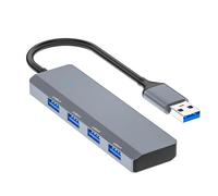 Hub USB 3.0, 4 in 1 hub dati ultra sottile con trasferimento dati a 5 Gbps, splitter USB multiplo, estensore USB per mouse, tastiera, unità flash, disco U, compatibile con laptop, PC e altro ancora