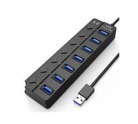 Hub USB 3.0 5 Gbps a 7 porte con pulsanti on/off individuali