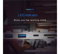 Hub USB 3.0 5 in 1 con lettore di schede USB 3.0 PD TF/SD, splitter USB per versioni 10.6 e successive dal 2012 al 2019