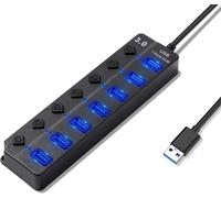 Hub USB 3.0, 7 in 1 Porte USB Multiple per PC, Con 1 USB 3.0 E 6 USB 2.0, Con In