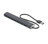 Hub USB 3.0 7 in 1 Splitter ad alta velocità 5 Gbps, hub portatile a 7 porte con adattatore di rete, 4 porte USB downstream e indicatore LED blu per laptop e PC desktop
