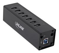 Hub USB 3.0 - 7 porte - custodia in alluminio - nero - con alimentatore da 2,5A NEW