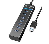 Hub USB 3.0 7 porte, USB Hub Splitter Extender 5Gbps dati con cavo da 1,2 m, per laptop, PC, MacBook, Mac Pro/Mini, iMac, Surface Pro, Windows, unità flash, HDD mobile