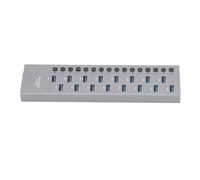 Hub USB 3.0 a 16 Porte, Hub Dati USB 3.0 in Lega di Alluminio con Interruttori di Alimentazione Individuali per XP 7 8 10 11/OS 8 9 X/UNIX/ (Spina europea)