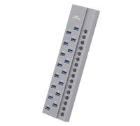 Hub USB 3.0 a 16 Porte, Hub USB Industriale in Lega di Alluminio con Trasmissione Ad Alta velocità con Interruttori di Alimentazione Individuali, per, OS X, UNIX (Spina europea)