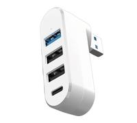 Hub USB 3.0 a 4 porte 180 ° girevole USB Splitter con 3 porte USB 1 porta dati alimentata USB C Extender USB per laptop