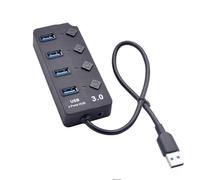Hub USB 3.0 a 4 porte con interruttori individuali e indicatori LED per computer portatili Periferiche Espansione Hub USB con singoli interruttori on/off