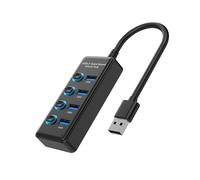 Hub USB 3.0 A 4 Porte, Splitter USB Ad Alta Velocità con Interruttore, Extender USB per Laptop, PC, Chiavetta USB, Mouse, Tastiera, Dati A 5Gbps