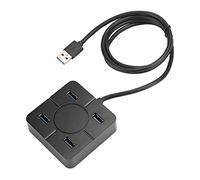 Hub USB 3.0 a 4 porte, stazione di docking con hub USB e porta di alimentazione, accessorio per laptop 4 in 1 per il trasferimento veloce dei dati e la connessione di più dispositi (Nera)