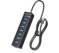 Hub USB 3.0 a 7 porte, adattatore multiporta splitter USB 5 Gbps, adattatore multiporta USB portatile Plug and Play, per laptop, PC, laptop e altro ancora, compatibile con tutti i dispositivi con