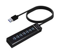 Hub USB 3.0 a 7 Porte con Cavo da 1 Metro, Sdoppiatore USB Adattatore Multipla per Trasferimento Dati 5Gbps, Compatibile con PC, Laptop, MacBook, PS4, PS5, Tastiera, Mouse, Chiavette, Disco Rigido