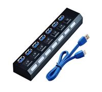 Hub USB 3.0 a 7 porte Hub porta USB con interruttori individuali Adattatore USB multiplo porta USB Extender USB per laptop