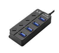 Hub USB 3.0 Ad Alta Velocità 4/7 Porte Con Indicatore LED Interruttore Adattatore Di Alimentazione For Accessori For Computer PC Portatili HUB3.0 Cassaforte Veloce(4 port with plug)