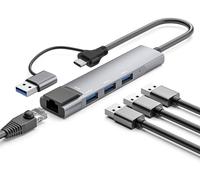 HUB USB 3.0 ADATTATORE TYPE-C NEURA 3USB 3.0 + RJ45 USB A+C 2IN1 ADJ