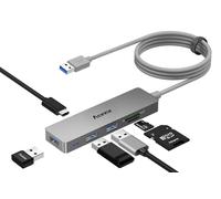 Hub USB 3.0 con Lettore di Schede SD/TF Sdoppiatore USB A 6 in 1 con Cavo Lungo