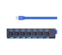 Hub USB 3.0 Hub Ad Alta Velocità 4/7 Porte Switch Hub 3.0 Multipli Hub USB 3 Utilizzare L'adattatore Di Alimentazione Extender USB For PC Portatile Cassaforte Veloce(7 Port Black)