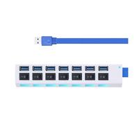 Hub USB 3.0 Hub Ad Alta Velocità 4/7 Porte Switch Hub 3.0 Multipli Hub USB 3 Utilizzare L'adattatore Di Alimentazione Extender USB For PC Portatile Cassaforte Veloce(7 Port White)