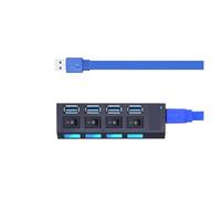 Hub USB 3.0 Hub Ad Alta Velocità 4/7 Porte Switch Hub 3.0 Multipli Hub USB 3 Utilizzare L'adattatore Di Alimentazione Extender USB For PC Portatile Cassaforte Veloce(4 Port Black)