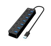 Hub USB 3.0 Multiprise USB Splitter Ad Alta Velocità 7 Porte 5Gbps Adattatore di Alimentazione Interruttore Accessori Expander Per Computer