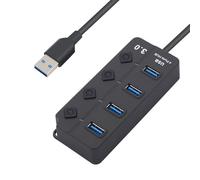 Hub USB 3.0 portatili a 4 porte per accessori per laptop dotati di interruttori indipendenti Controlli multipli hub USB con interruttori di controllo