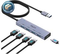 Hub USB 3.0, Sdoppiatore USB Multiporta 3.0 Adattatore Aluminium 5Gbps Con Cavo