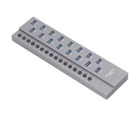 Hub USB 3.0, Splitter Hub a 16 Porte, con Adattatore di Alimentazione 12V 8A, velocità di Trasferimento Dati Ad Alta velocità 5Gbps, Interruttore Individuale con Luce LED, (Spina