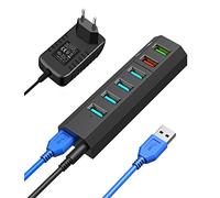 Hub USB 3.0, Vansuny Hub USB 3.0 Alimentato, 6 in 1 Porta USB Multipla per PC, Ultra Trasferimento Ultra Veloce 5Gb/s