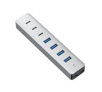 Hub USB 3.1 con 4 Porte e 3 Porte USB di Tipo C3.1, Adattatore USB da Tavolo Multiporta, Splitter USB Alimentato per Laptop, Telefoni, PC e Altro