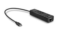 Lindy 43249 hub di interfaccia USB 3.2 Gen 1 (3.1 Gen 1) Type-C 5000 Mbit/s Nero