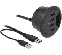 DELOCK 62868 - In-Desk Hub 4 Port USB 3.0, 60/80mm