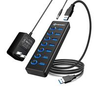 Hub USB 3.2 a 7 porte, splitter hub USB dati con interruttori on/off e luci individuali, compatibile con laptop, PC, MacBook, Mac Pro, Mac mini, iMac, Surface Pro e altro ancora