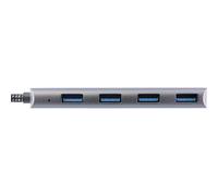 Hub USB 3.2 - da USB-C a 4x USB A 10Gb-s - custodia in metallo - grigio NEW