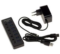 Hub USB 3.2 Gen 2 10G Con 7 Porte Tipo A Dotate Di Interruttori + Alimentazione