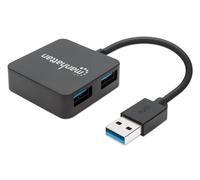 Manhattan 162296 hub di interfaccia USB 3.2 Gen 1 (3.1 Gen 1) Type-A 5000 Mbit/s Nero