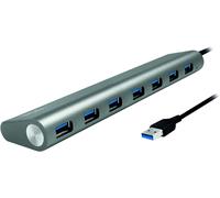 LOGILINK UA0308 - Hub a 7 porte USB 3.0, alluminio, cavo USB-A