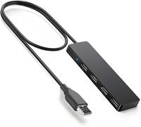 Hub USB, 4 porte Hub Ultra Slim Portable USB Splitter per Surface Pro, Notebook PC, iMac Pro, MacBook Air, Mac Mini/Pro, Laptop, Flash Drive USB (2.0 cavo nero 1M)